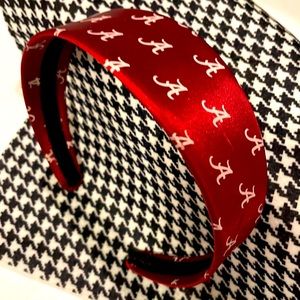 University of Alabama Crimson Color Head Band  w/ Alabama “A” white